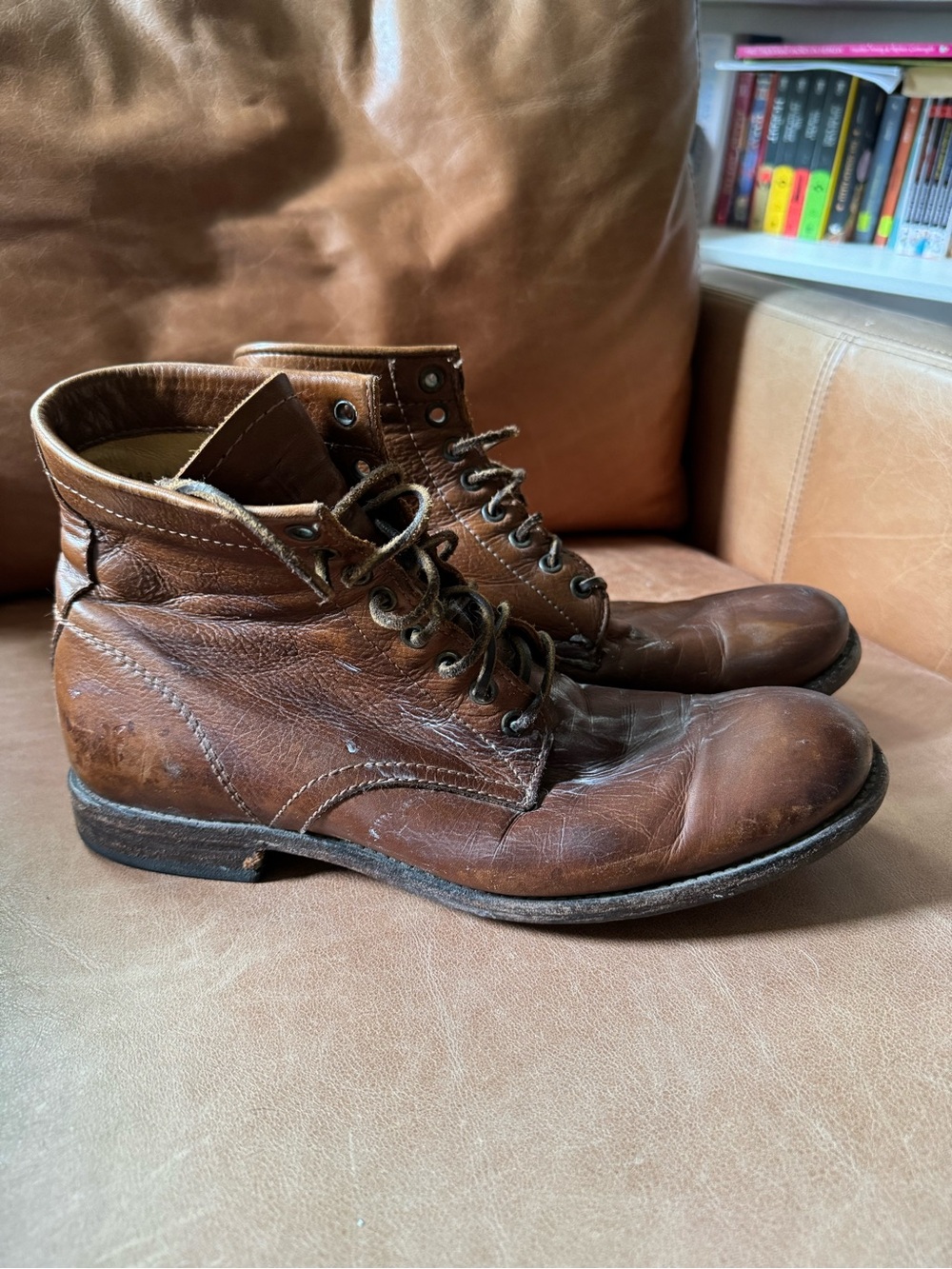 Frye Men's Brown Leather Lace-Up Boots